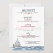 Meisjes Weekend Strand Nautische Bachelorette Kaart (Achterkant)