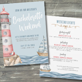 Meisjes Weekend Strand Nautische Bachelorette Kaart