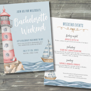 Meisjes Weekend Strand Nautische Bachelorette Kaart