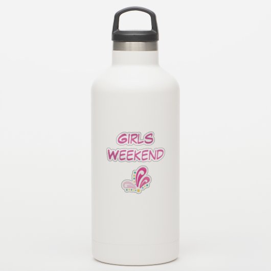 Meisjes Weekend  Tekst Sticker (Waterfles)