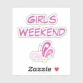 Meisjes Weekend  Tekst Sticker (Vel)
