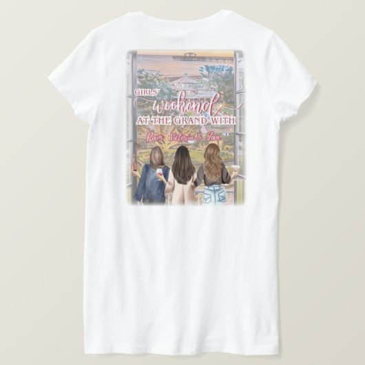 Meisjes Weekend @ The Grand T-shirt (Design achterkant)