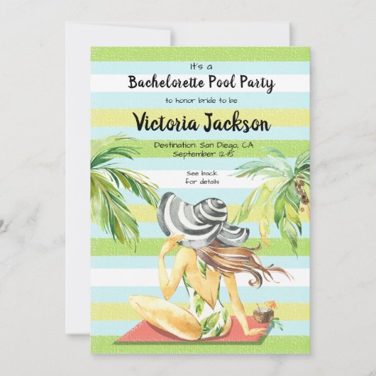 Meisjes weekend Tropisch uitje Pool Party Kaart (Voorkant)