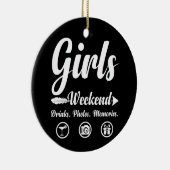 Meisjes Weekend Vacation Drink Foto's Memories Keramisch Ornament (Rechts)