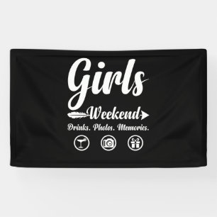 Meisjes Weekend Vacation Drink Foto's Memories Spandoek