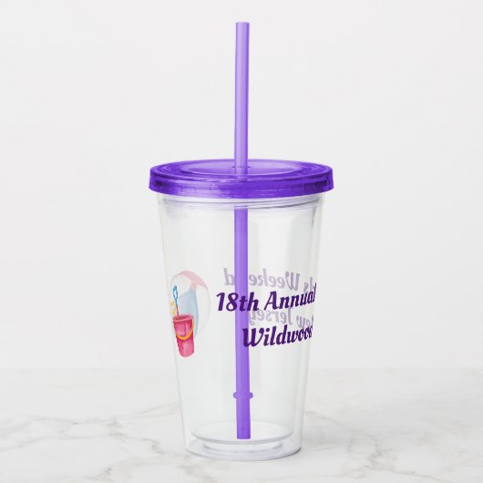 Meisjes Weekend  w Bucket & Beach Ball Acryl Drinkbeker (Voorkant)