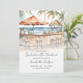 Meisjes Weekend Waterverf Strand Bachelorette Part Kaart (Staand voorkant)