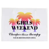 Meisjes weekend weg reis tropische palmboom aangep groot cadeauzakje (Achterkant)