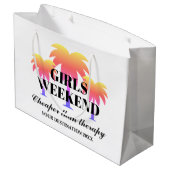 Meisjes weekend weg reis tropische palmboom aangep groot cadeauzakje (Achterkant Gekanteld)