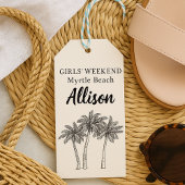 Meisjes Weekend Zwart & Ivoor Palm Tree Gift Label Cadeaulabel