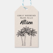 Meisjes Weekend Zwart & Ivoor Palm Tree Gift Label Cadeaulabel (Voorkant)
