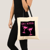 Meisjes weekendfeesttas met roze cocktailglazen tote bag (Voorkant (product))
