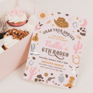 Meisjes Westerne uitnodiging   Uitnodiging van Cow