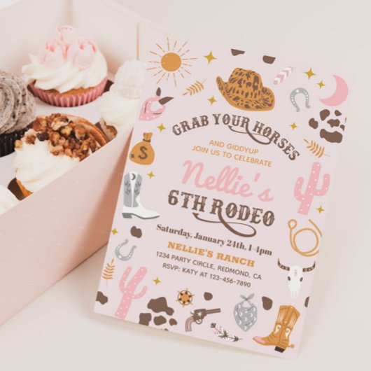 Meisjes Westerne uitnodiging | Uitnodiging van Cow