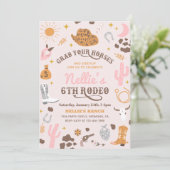 Meisjes Westerne uitnodiging | Uitnodiging van Cow (Staand voorkant)