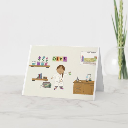 Meisjes Wetenschapper Kaart (Voorkant)
