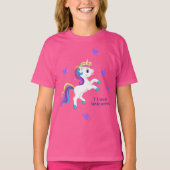 Meisjes Whimsical Blauwgroen Eenhoorn BIrthday Par T-shirt (Voorkant)