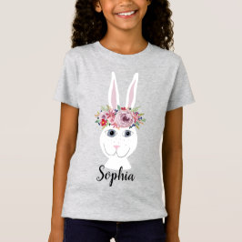Meisjes Whimsical Floral EasterBunny Rabbit en Nam T-shirt