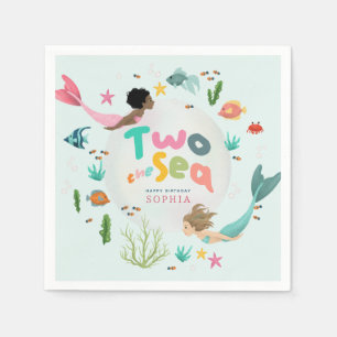 Meisjes Whimsical Onder de Zee Spetter 2e Verjaard Servet