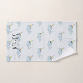 Meisjes Whimsical Rainbow Narwhal Cartoon Naam Kin Bad Handdoek (Handdoek)