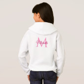 Meisjes White Roze Hoodies Back Print Monogram Naa (Achterkant volledig)