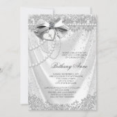 Meisjes White Satin Eerste Communie Kaart (Voorkant)