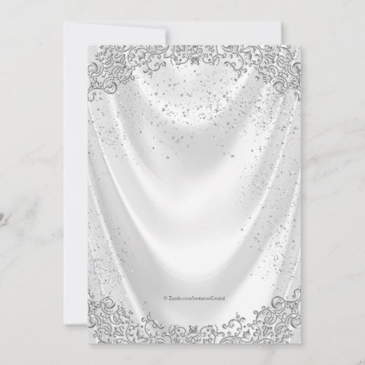 Meisjes White Satin Eerste Communie Kaart (Achterkant)