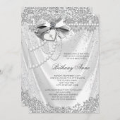 Meisjes White Satin Eerste Communie Kaart (Voorkant / Achterkant)