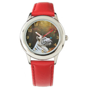 Meisjes White Tijger die liefdevolle momenten, pol Horloge