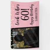 Meisjes, wie is 60 Confetti verjaardag? Spandoek (Verticaal)