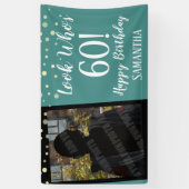 Meisjes, wie is 60 Confetti verjaardag? Spandoek (Verticaal)