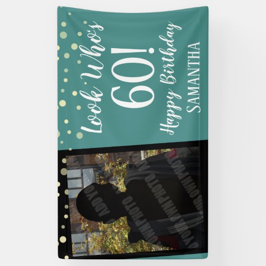 Meisjes, wie is 60 Confetti verjaardag? Spandoek (Verticaal)