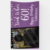 Meisjes, wie is 60 Confetti verjaardag? Spandoek (Verticaal)