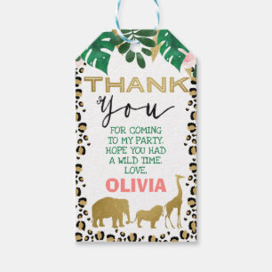 Meisjes wild een of twee wilde verjaardag gunst ta cadeaulabel