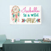 Meisjes Wild Een Verjaardag Banner Tribal 1e Verja (Beurs)