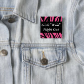 Meisjes Wild Night Out Vierkante Button 5,1 Cm (In situ)