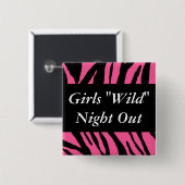 Meisjes Wild Night Out Vierkante Button 5,1 Cm (Voorkant /achterkant)