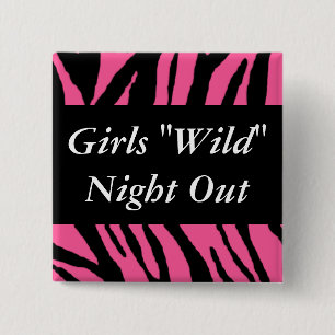 Meisjes Wild Night Out Vierkante Button 5,1 Cm