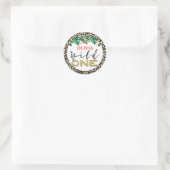 Meisjes Wild One Safari Verjaardag Sticker (Tas)