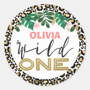 Meisjes Wild One Safari Verjaardag Sticker