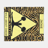 Meisjes "Wild Over Cheer" Gold Black Yellow Zebra Fleece Deken (Voorkant (Horizontaal))