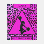 Meisjes "Wild Over Cheer" Roze luipaard Fleece Deken (Voorkant)