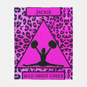 Meisjes "Wild Over Cheer" Roze luipaard Fleece Deken