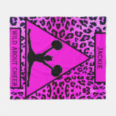 Meisjes "Wild Over Cheer" Roze luipaard Fleece Deken (Voorkant (Horizontaal))