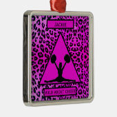 Meisjes "Wild Over Cheer" Roze luipaard Metalen Ornament (Rechts)
