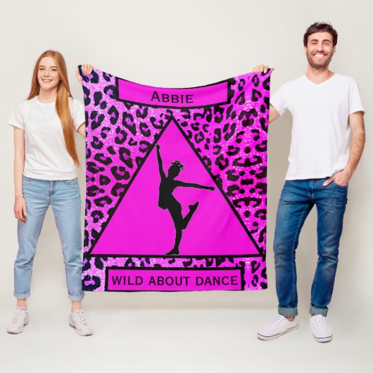 Meisjes "Wild Over Dance" roze luipaard Fleece Deken (In situ)