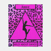 Meisjes "Wild Over Dance" roze luipaard Fleece Deken (Voorkant)
