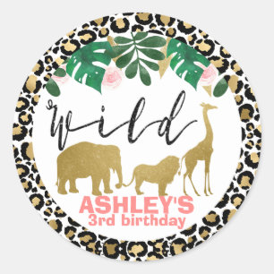 Meisjes Wild Safari Thema Verjaardag Sticker