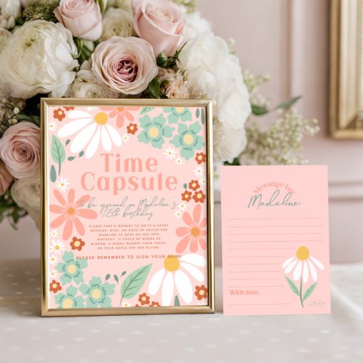 Meisjes Wildflower Daisy Foto Verjaardag Welkom Te Poster