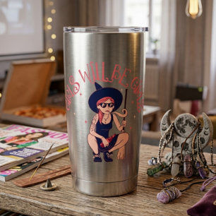 Meisjes Will Be Girls   Feministische Hek Thermal Geïsoleerde Drinkbeker